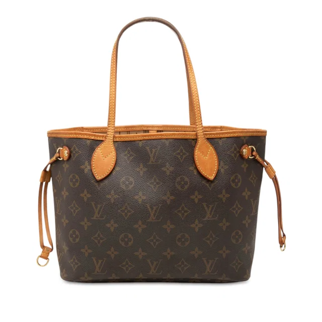 Brown Louis Vuitton Monogram Neverfull PM Tote Bag in Brown Coated canvas from Designer Revival