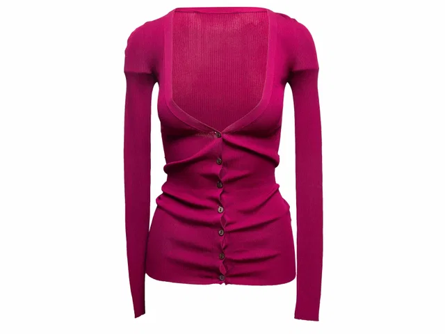 Raspberry Valentino Silk Cardigan Size IT 40 in Silk from Designer Revival