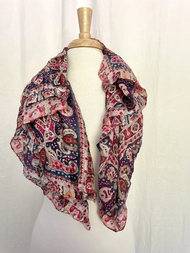 Etro 100% Silk Paisley Floral Romantic Square Scarf Colorful Pink 39x39" in pink Silk from Poshmark