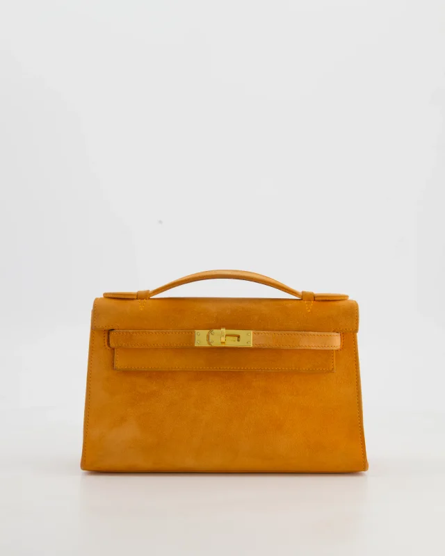 Hermès Vintage Mini Kelly Pochette Bag in Orange Calfskin from Sellier, photo 22 of 23