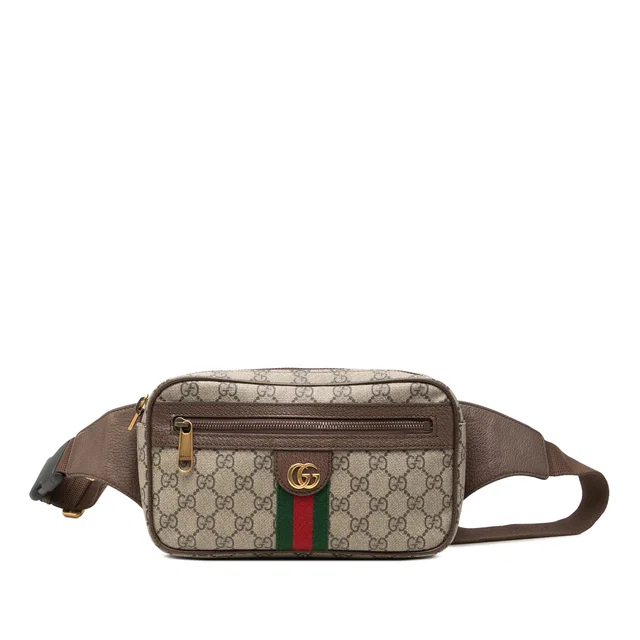 Beige Gucci Small GG Supreme Web Ophidia Belt Bag in Beige Coated canvas from Designer Revival, photo 1 of 1