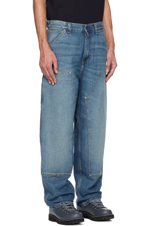 Carhartt Work In Progress Blue OG Double Knee Jeans, photo 2 of 4 from SSENSE