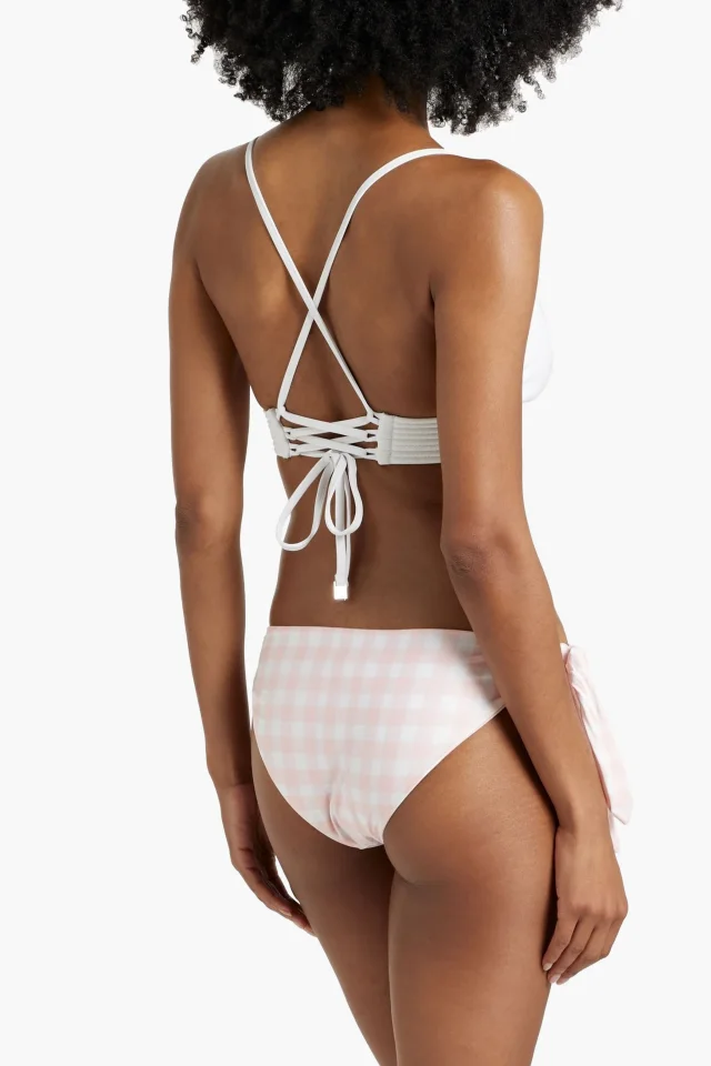 Agua by Agua Bendita Mila Gingham Low-Rise Bikini Briefs, photo 3 of 5 from THE OUTNET