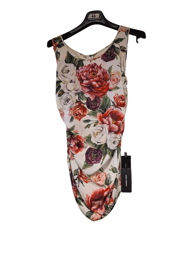Dolce & Gabbana Top White Floral Design sleeveless in White from Luxury Promise