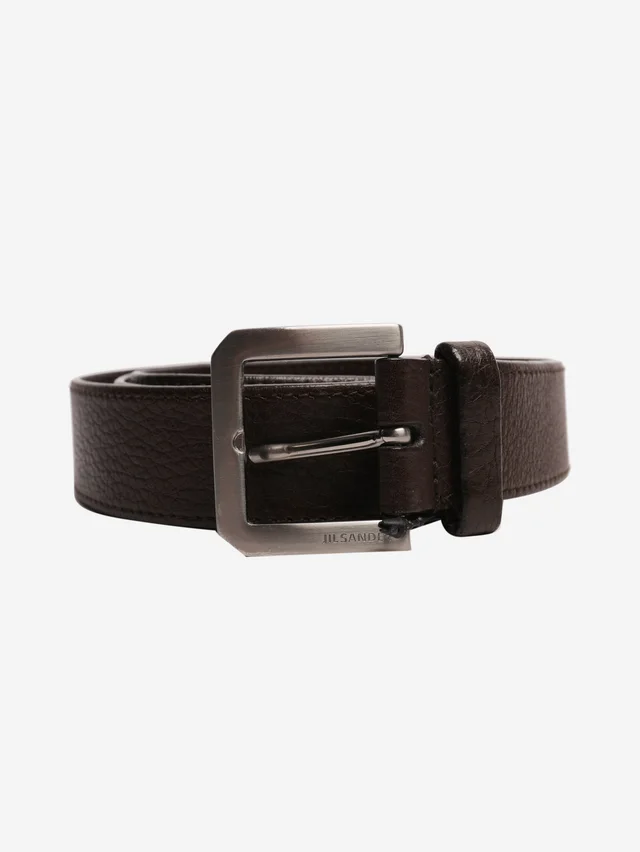 Jil Sander Brown pebbled leather belt in Brown Leather from Sign of the Times, photo 2 of 2
