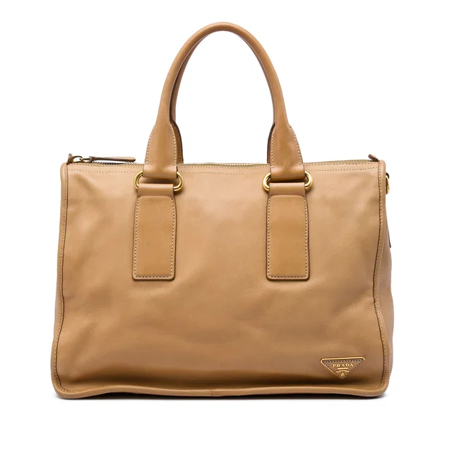 Brown Prada Soft Calf Satchel in Brown Leather from Designer Revival