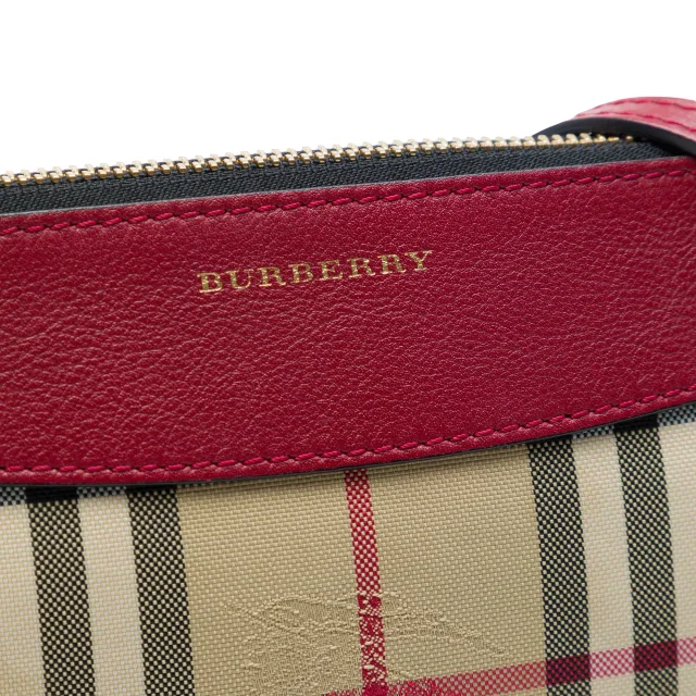 Beige Burberry Haymarket Check Nylon Peyton Crossbody in Beige Nylon from Designer Revival, photo 5 of 6