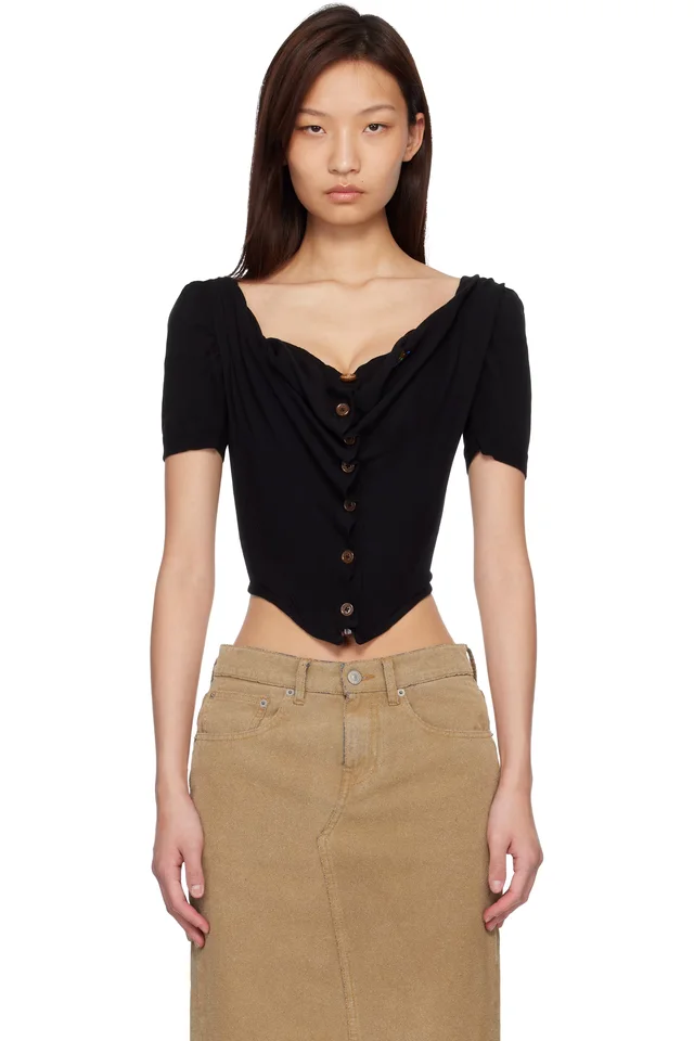 Vivienne Westwood Black Bea Corset Cardigan Blouse, image 1 of 1 from SSENSE