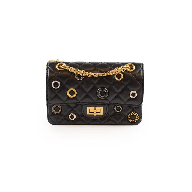 Chanel Reissue Mini Charms Microchip Black Calfskin in Black Calfskin from The Purse Affair