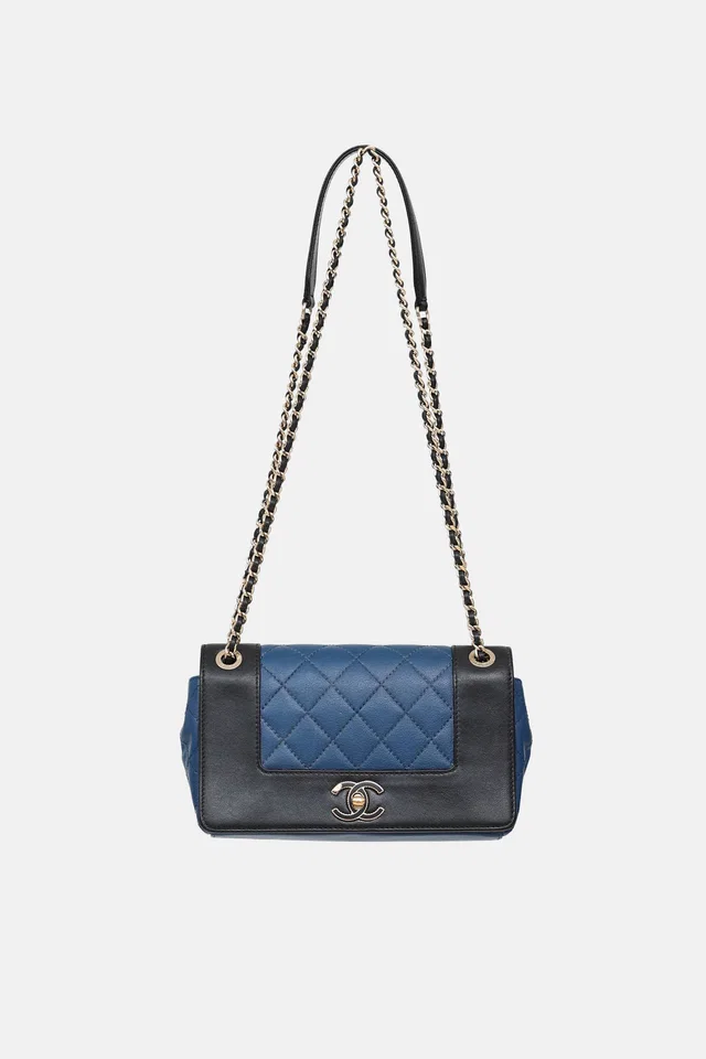 Chanel 2016 Small Mademoiselle Full Flap Bag in Woven leather from VSP Consignment