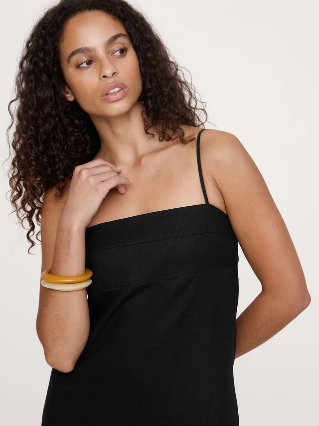 Banana Republic Strappy Linen Mini Dress in Black, photo 3 of 3 from Banana Republic (US)