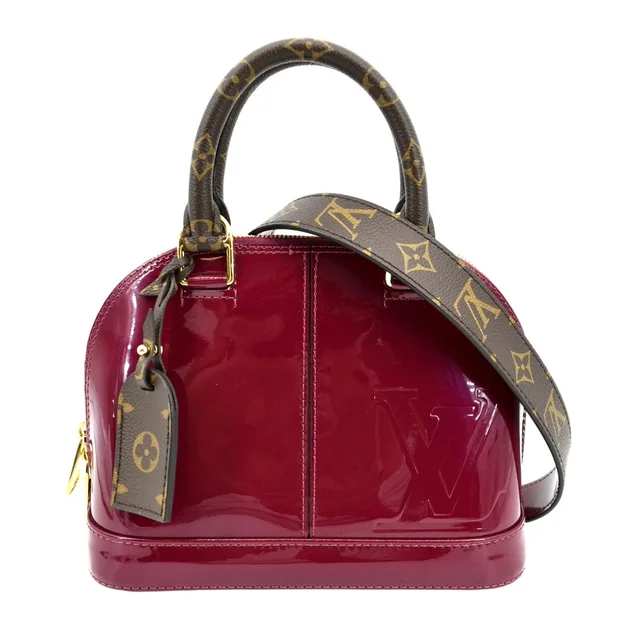 Louis Vuitton Alma Lisse Leather Satchel Crossbody Bag Red in Red Leather from Dallas Designer Handbags