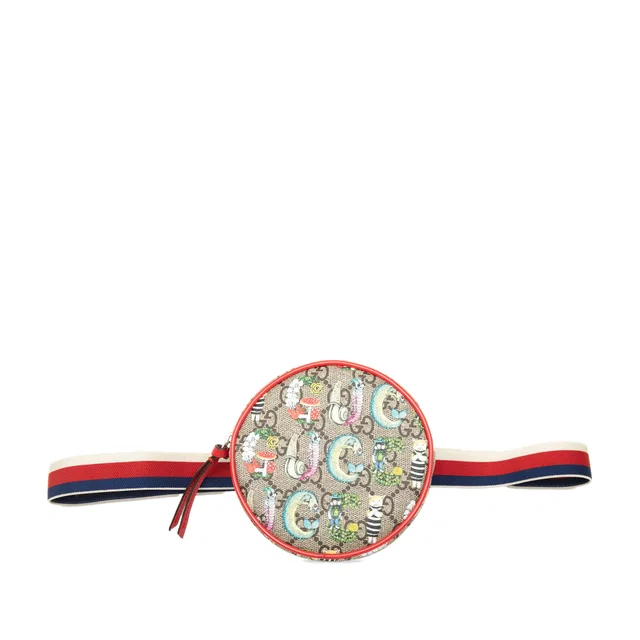 Beige Gucci Yuko Higuchi Childrens GG Supreme Web Belt Bag in Beige Coated canvas from Designer Revival
