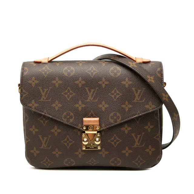 Brown Louis Vuitton Monogram Pochette Metis Satchel in Brown Coated canvas from Designer Revival