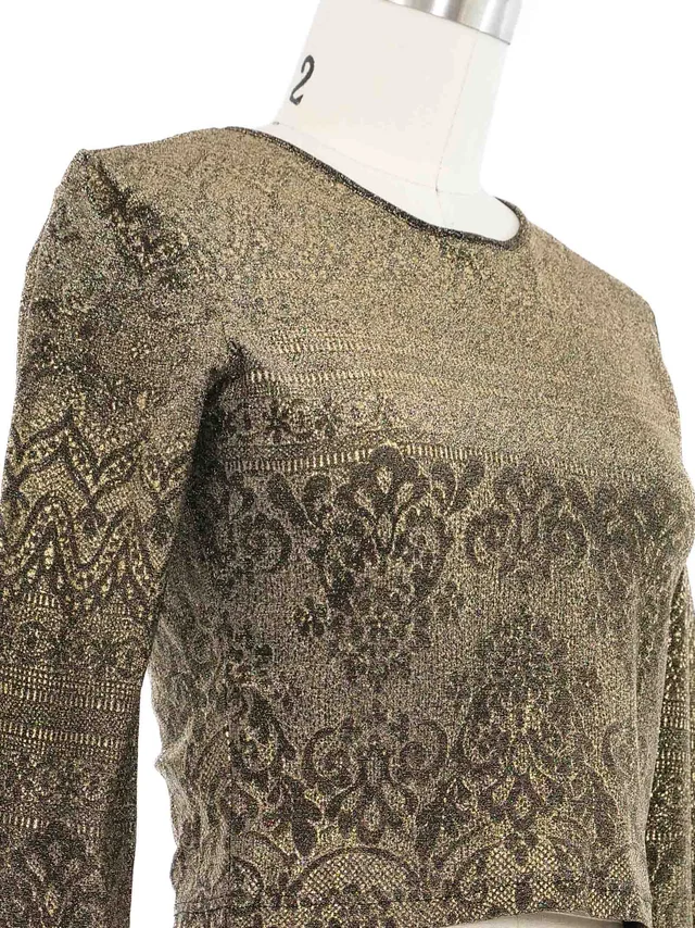 Christian Lacroix Metallic Patterned Long Sleeve in Multicolor from Arcade Vintage, photo 2 of 2