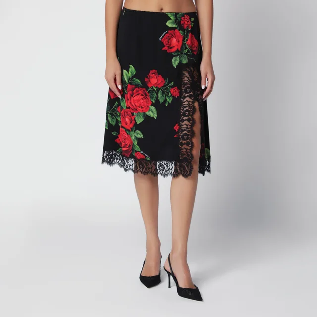 Dolce & Gabbana Rose Printed Midi Skirt, photo 4 of 8 from SENSER