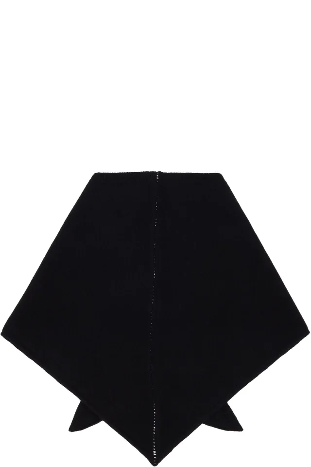 MM6 Maison Margiela Black Wool-Blend Scarf, photo 2 of 3 from SSENSE