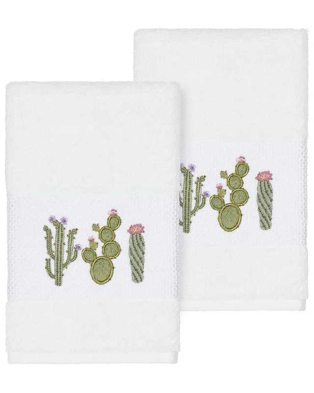 Linum Home Textiles Mila Turkish Cotton 2pc Embellished Hand Towel Set, image 1 of 1 from Rue La La