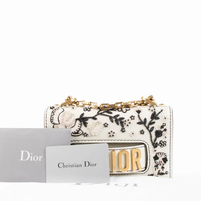 Dior Cream Embroidered Mini J'Adior Bag in White from Labellov, photo 2 of 6