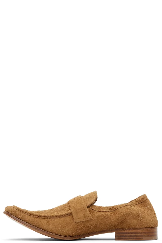 MM6 Maison Margiela Tan Swing-Toe Leather Loafers, photo 3 of 5 from SSENSE
