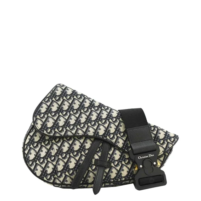 Dior Saddle Oblique Jacquard Belt Crossbody Bag Navy Blue in Navy from Dallas Designer Handbags