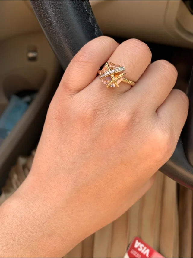 David Yurman Cable Wrap Morganite Diamond Ring, Rosegold Sz6 in gold|white from Poshmark