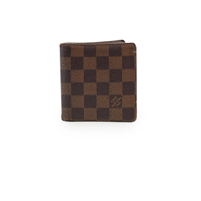 Louis Vuitton Compact Wallet Damier Ebene in Brown Canvas from The Purse Affair