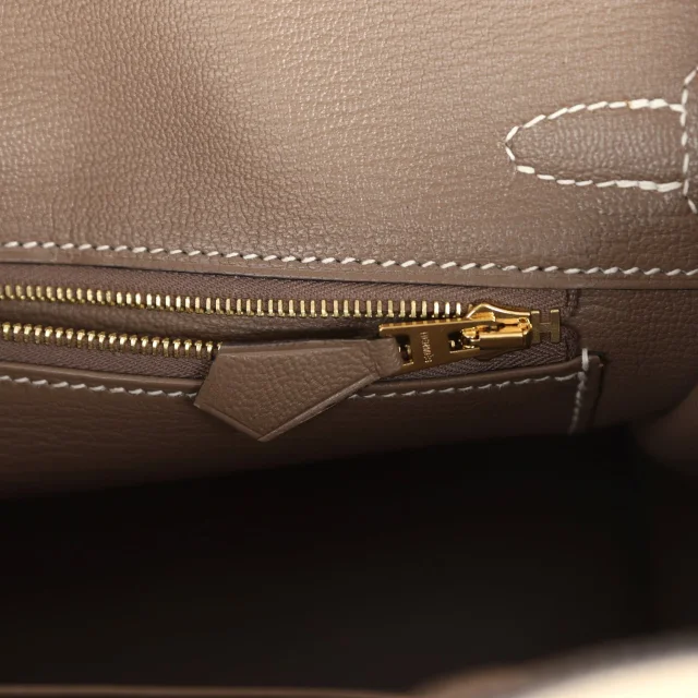 Hermès Special Order (HSS) Birkin 25 Etoupe, Trench Togo Brushed Gold Hardware in Beige/Brown Togo from Madison Avenue Couture, photo 9 of 9