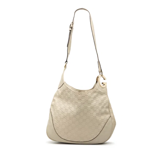 White Gucci Guccissima Charlotte Crossbody in White Leather from Designer Revival