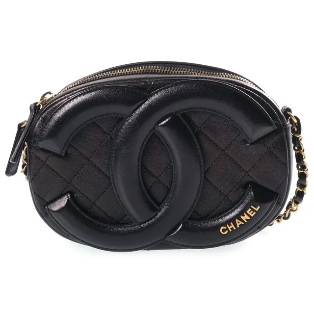 Chanel Big Coco Camera Bag Chain Black Lambskin Gold in Black Lambskin from The Reluxe