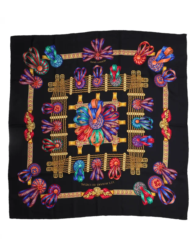 Hermès Carré 90 Les Rubans du Cheval Silk Scarf in Silk from A Retro Tale, photo 2 of 3