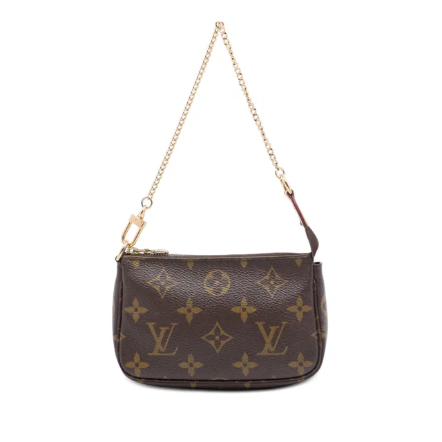 Brown Louis Vuitton Monogram Mini Pochette Accessoires Handbag in Brown Coated canvas from Designer Revival