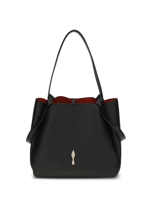Christian Louboutin Bettina Shoulder Bag — Black Calf Leather Bos Taurus in Black Calfskin from HEWI