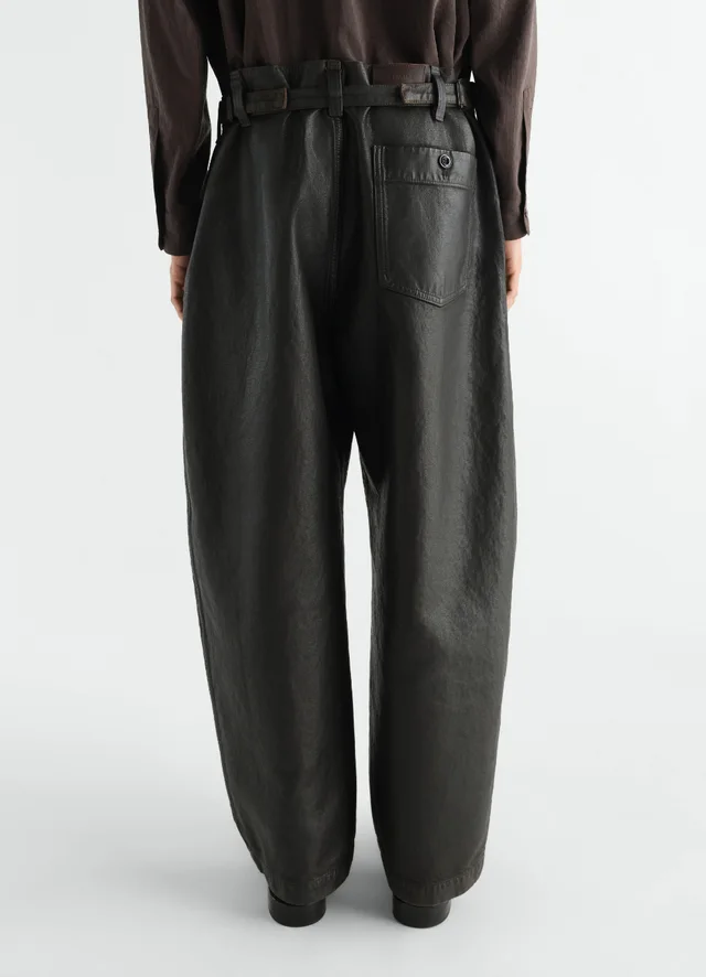 Lemaire OVERSIZED WORKWEAR PANTS IN COATED DENIM, photo 4 of 5 from SENSER
