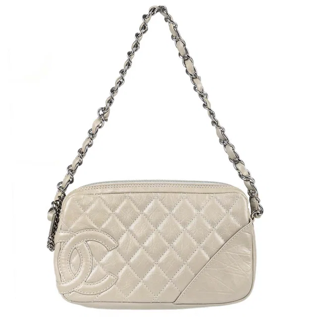 Chanel 2006-2008 Ivory Calfskin Cotton Club Cambon Ligne Handbag in White Calfskin from AMORE Vintage Tokyo