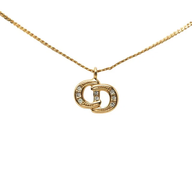 Dior Cd Logo Necklace, Gold Plated, Rhinestones in gold from Poshmark