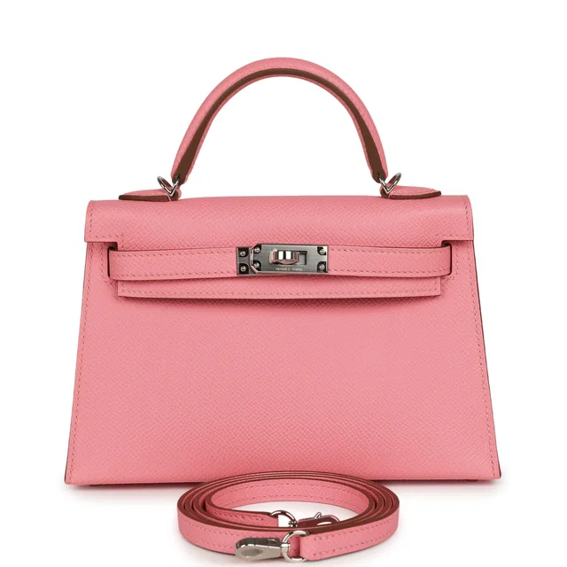 Hermès Kelly Sellier 20 Rose Confetti Epsom Palladium Hardware in Pink Epsom leather from Madison Avenue Couture