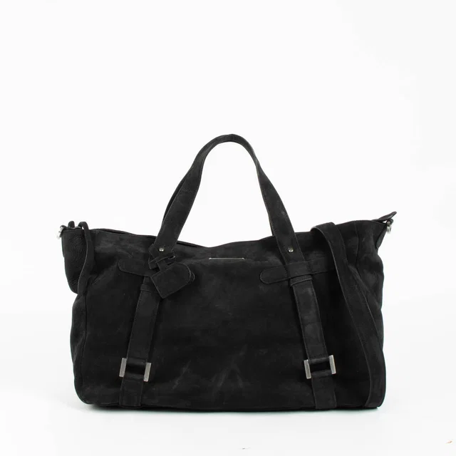 Delvaux Black Saint Germain Top handle in Black Suede from Labellov