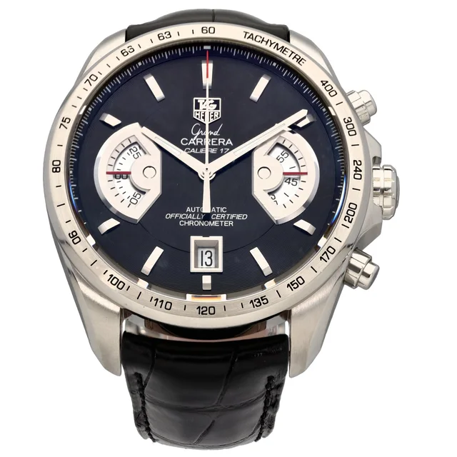 TAG Heuer Grand Carrera CAV511A 43mm Stainless Steel Watch in Leather from H&T
