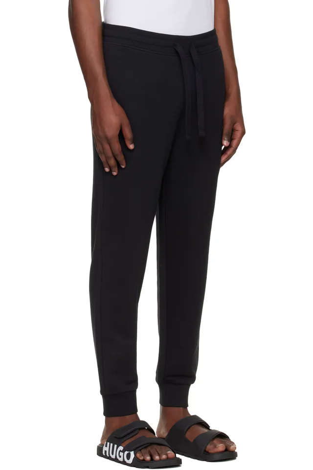 Hugo Black Logo Print Cuffed Tracksuit Pants, photo 2 of 3 from SSENSE