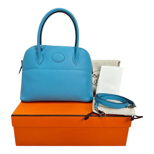 Hermès Bolide 27cm Epsom Blue De Nord - Full Set in Blue Epsom leather from Luxury Promise