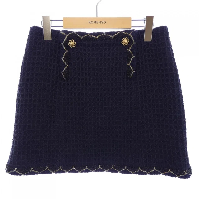 Chanel Skirt Navy in Navy from The Reluxe
