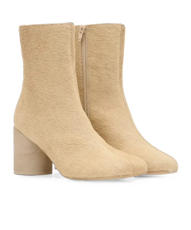 Mm6 Maison Margiela Calf Hair Block Heel Boots, photo 2 of 6 from SENSER