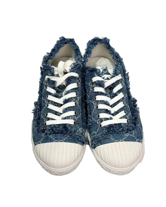 Gucci GG Denim Trainers - 38 in Denim from Luxury Promise