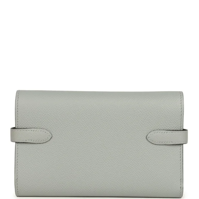 Hermès Medium Fold-Out Kelly Wallet Bleu Glacier Epsom Palladium Hardware in Blue Epsom leather from Madison Avenue Couture, photo 3 of 10