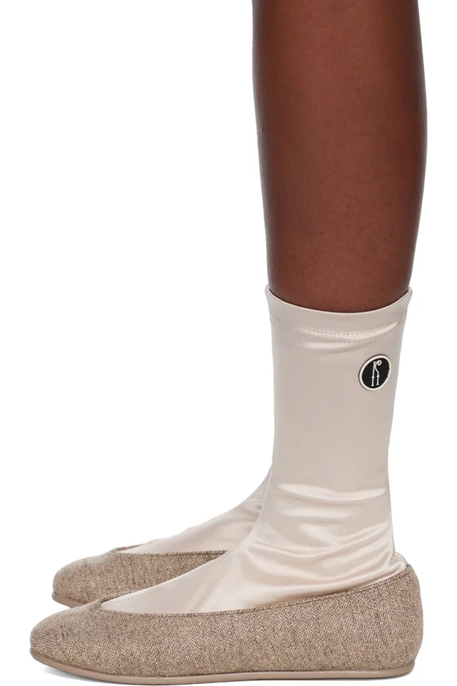 Kiko Kostadinov Beige Proxima Low Ballerina Boots, photo 3 of 3 from SSENSE