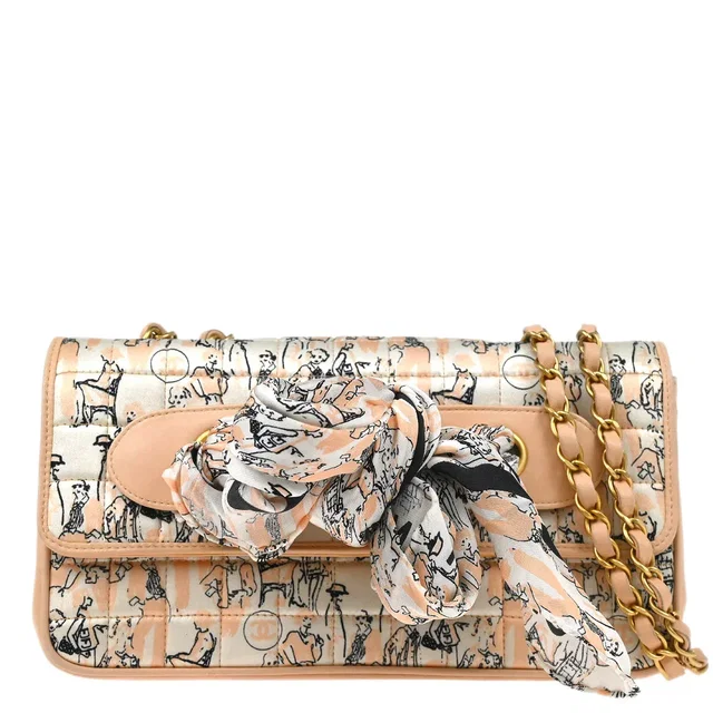 Chanel 2003-2004 Pink Satin Chain Shoulder Bag in Pink Satin from AMORE Vintage Tokyo