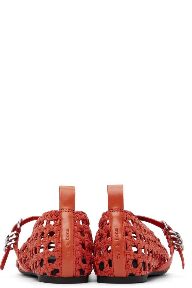 rag & bone Orange Spire Woven Mary Jane Faux-Leather Flats, photo 2 of 5 from SSENSE