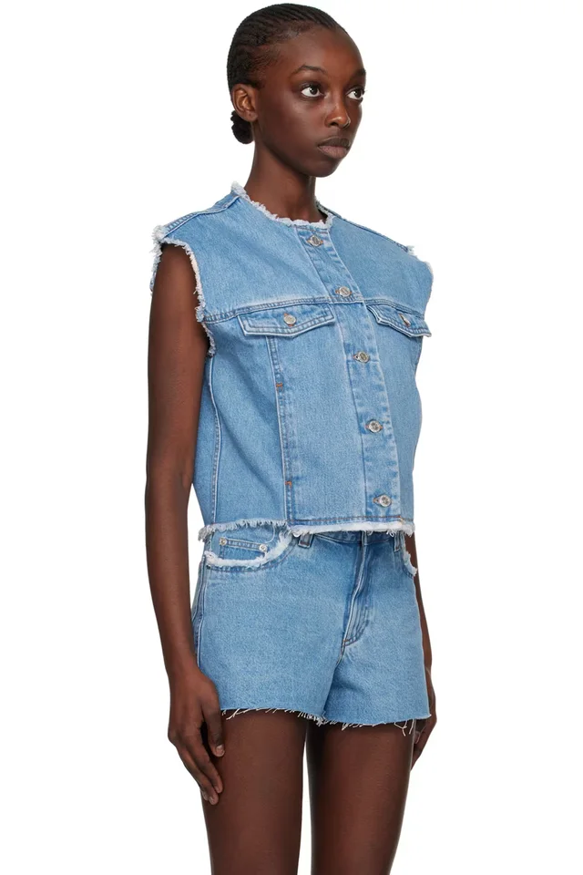 A.P.C. Blue Barbara Denim Vest, photo 2 of 4 from SSENSE