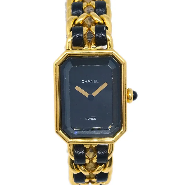 Chanel Premiere Quartz Watch Gold #M in Gold Leather from AMORE Vintage Tokyo